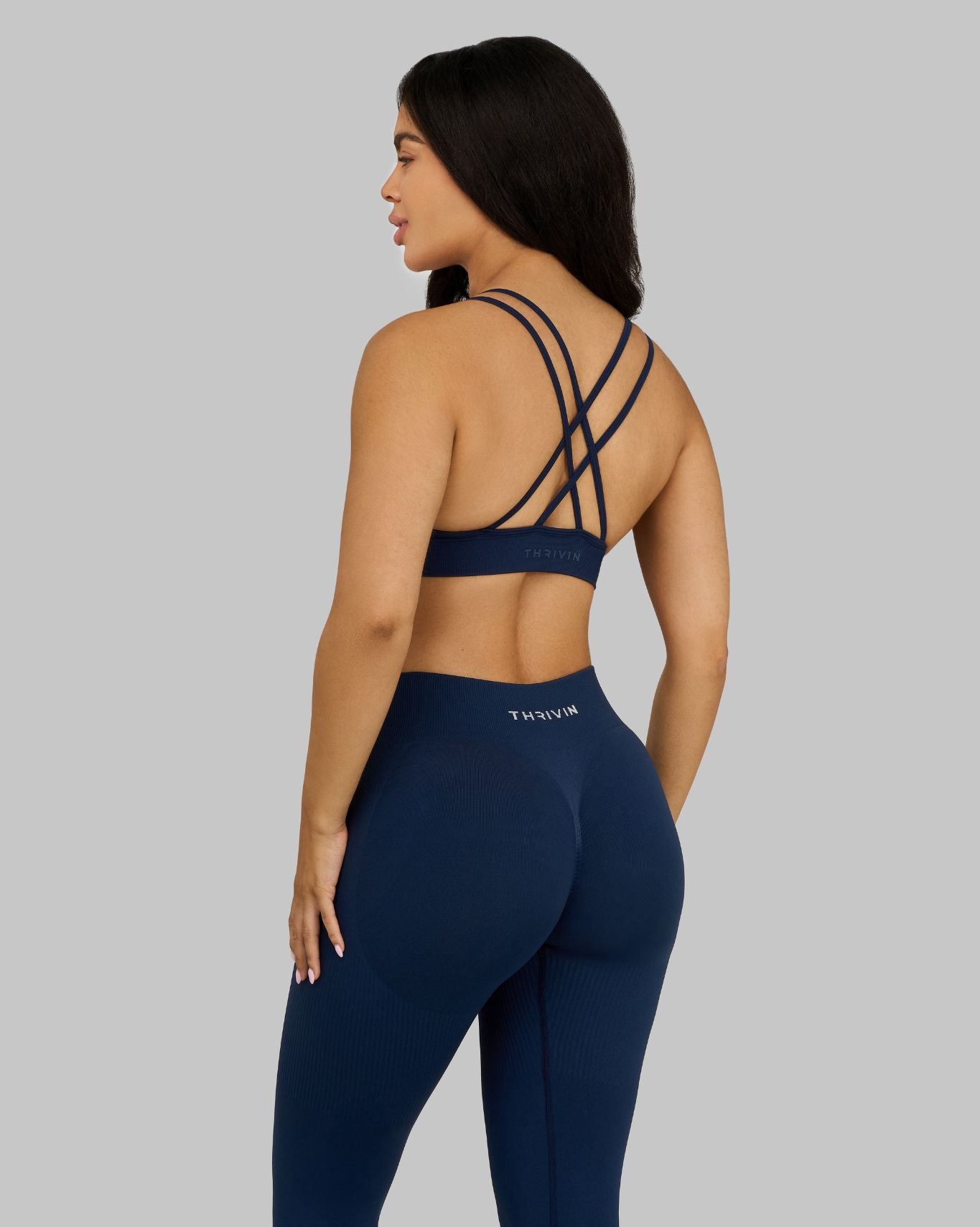 Elevate V-Neck Sculpt Seamless Bra | Midnight Navy