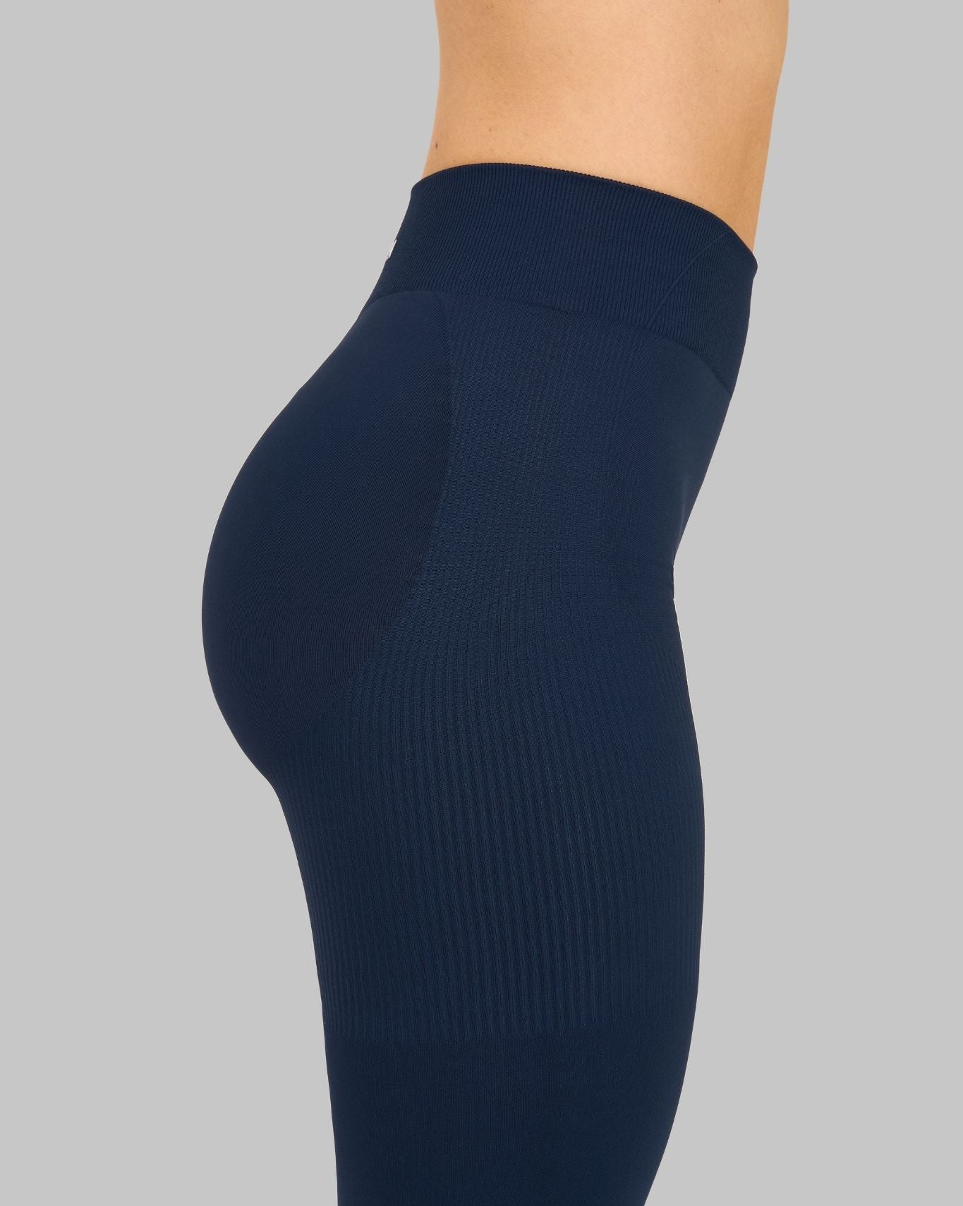 Elevate Ribbed High-Waisted Contour Leggings | Midnight Navy