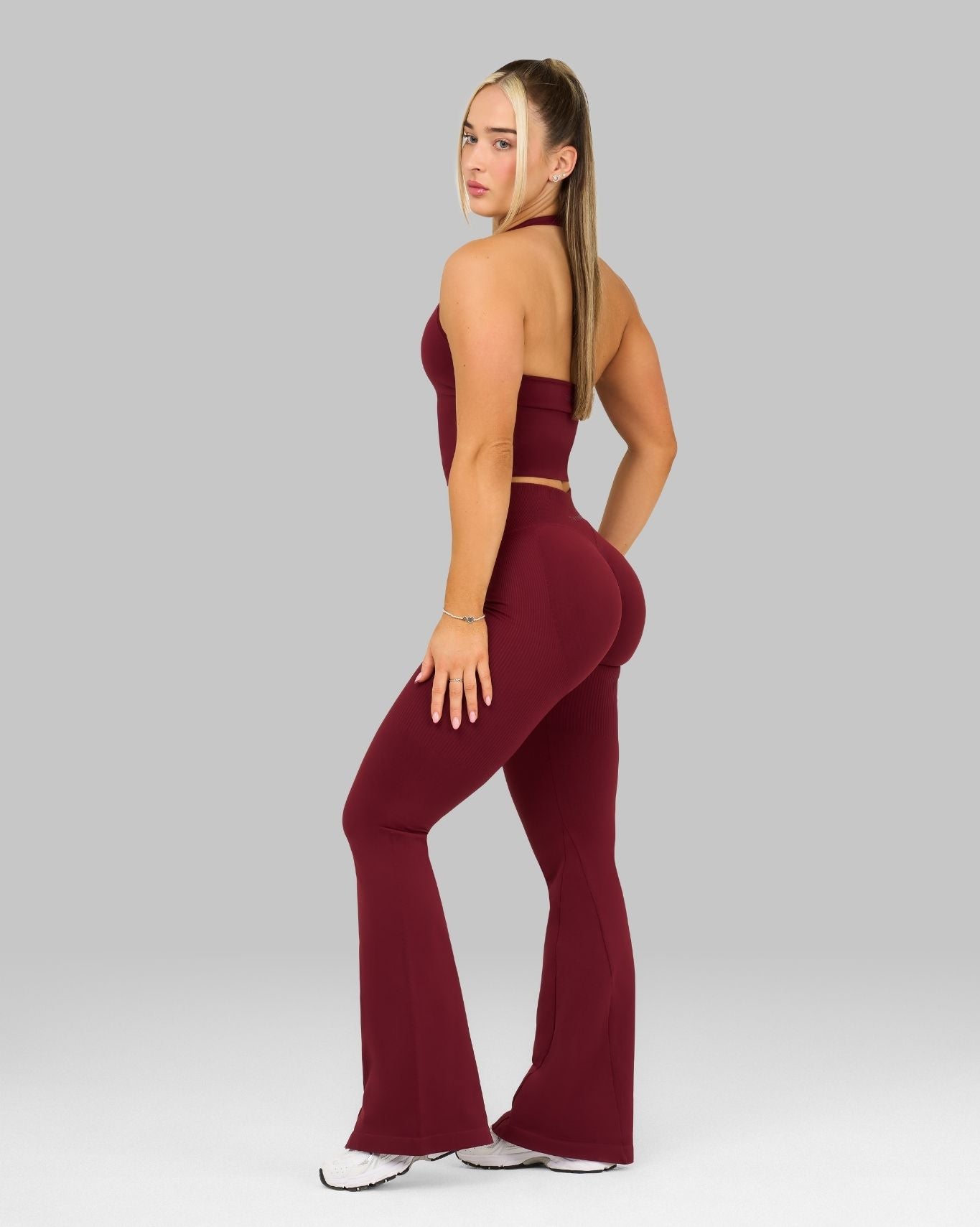 Elevate V-Waist Flared Legging | Fine Wine