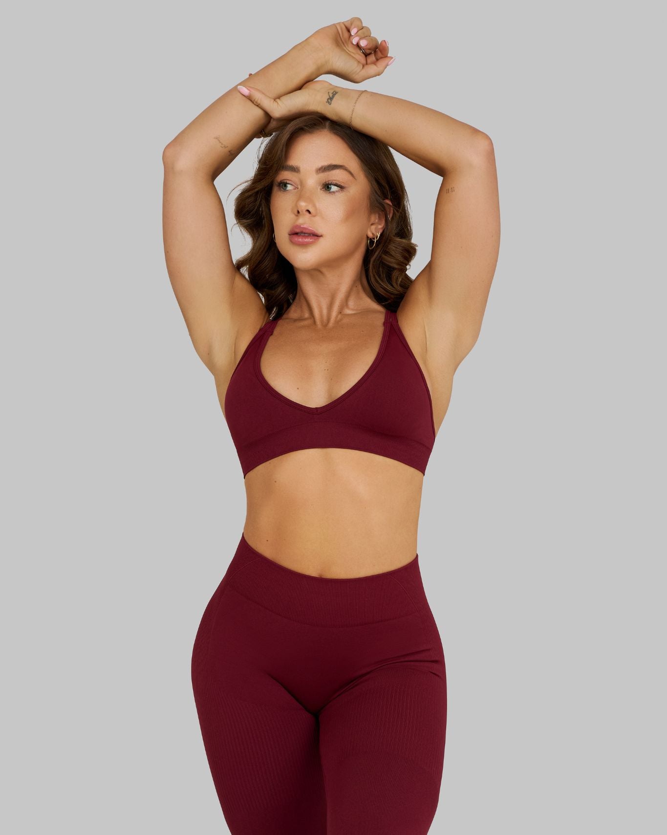 Elevate V-Neck Sculpt Seamless Bra | Fine Wine