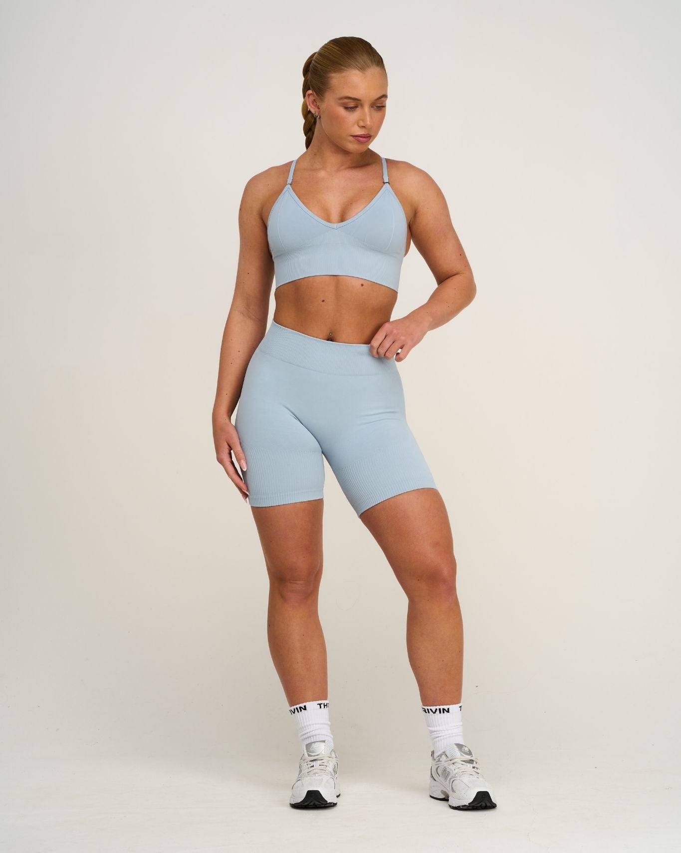 Elevate™ V-Neck Sculpt Seamless Bra | Blue Haze