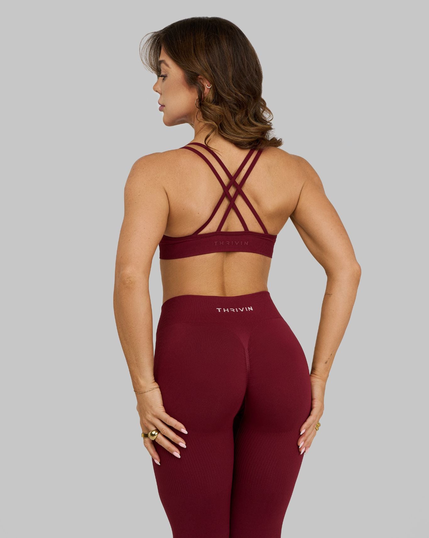 Elevate V-Neck Sculpt Seamless Bra | Fine Wine