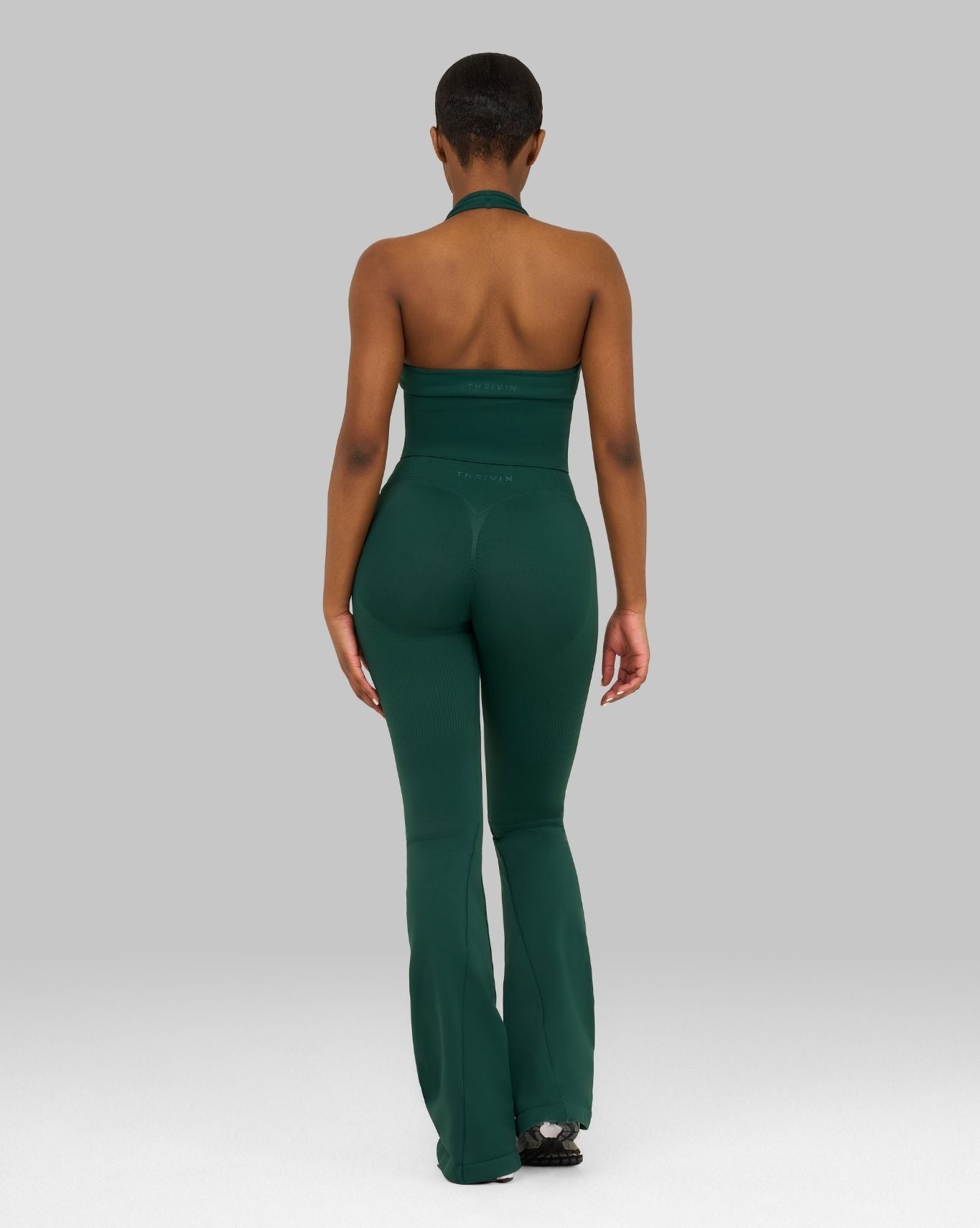 Elevate™ V-Waist Flared Leggings | Pine Green