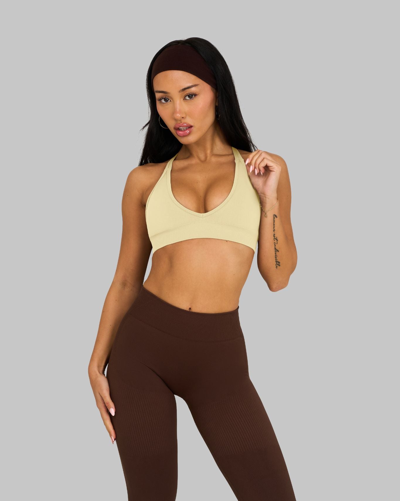 Elevate V-Neck Sculpt Seamless Bra | Lemon Sorbet