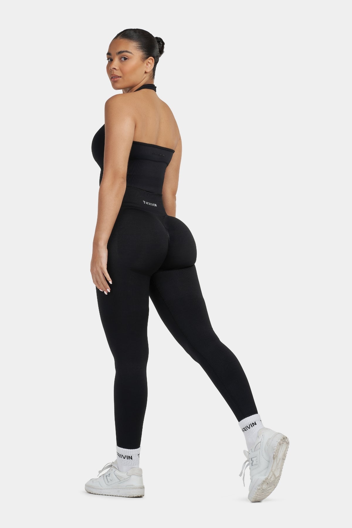 Sculptv2 Ribbed Contour Leggings - Pure Black