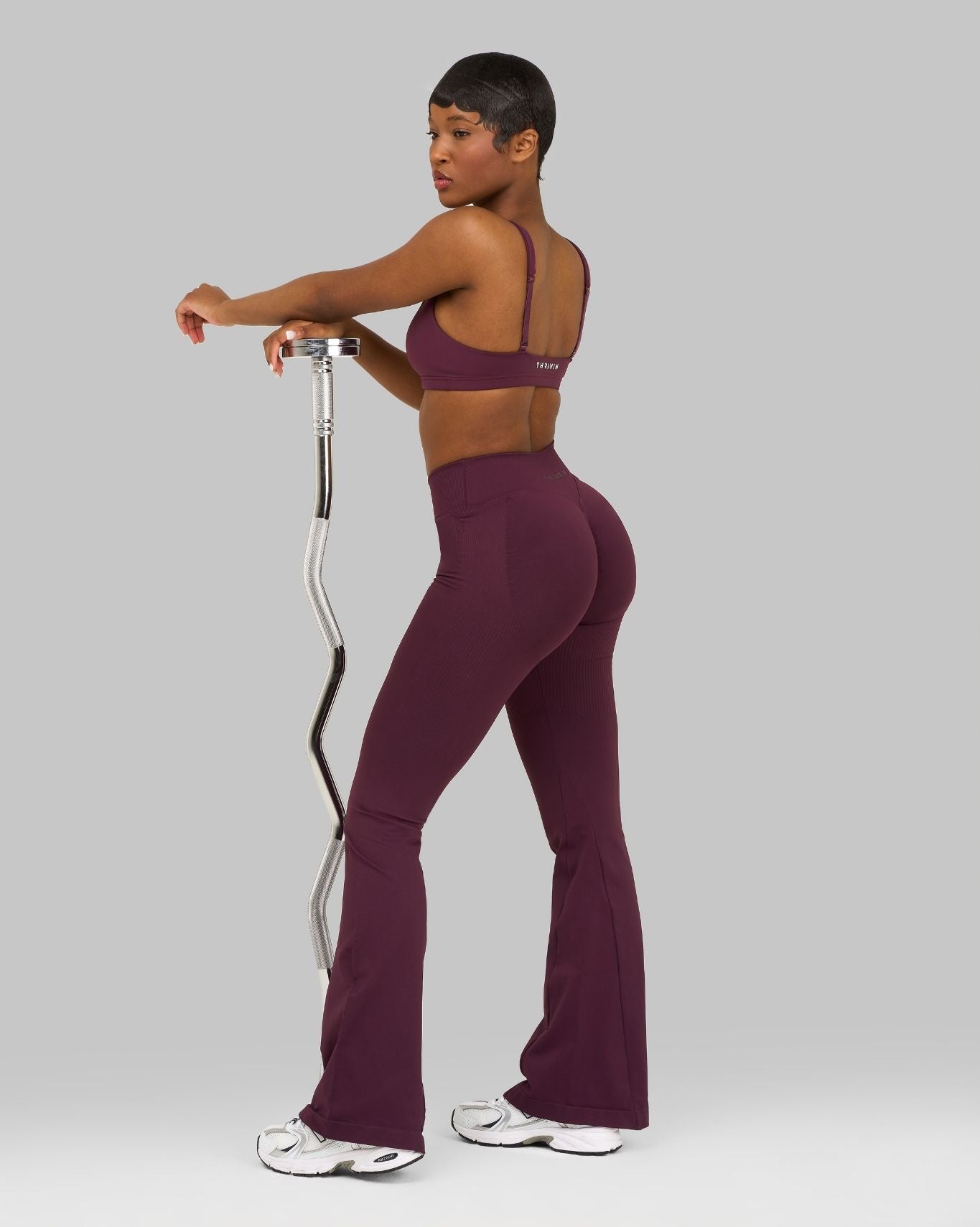 Elevate™ V-Waist Flared Leggings | Winter Plum