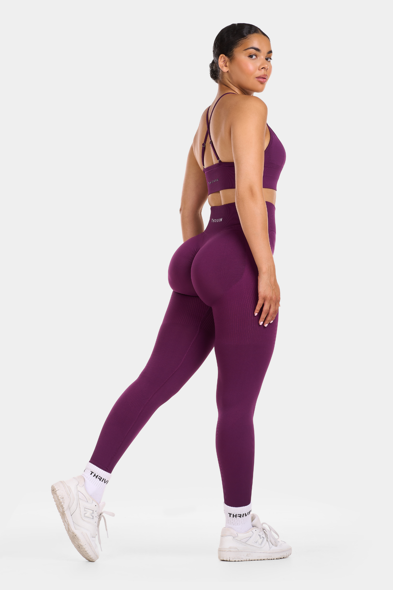 SculptV2 Ribbed Contour Leggings - Plum Leggings