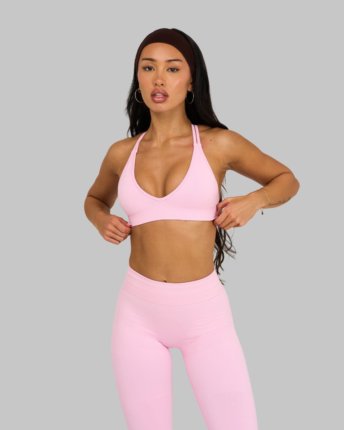 Elevate V-Neck Sculpt Seamless Bra | Candy Pink