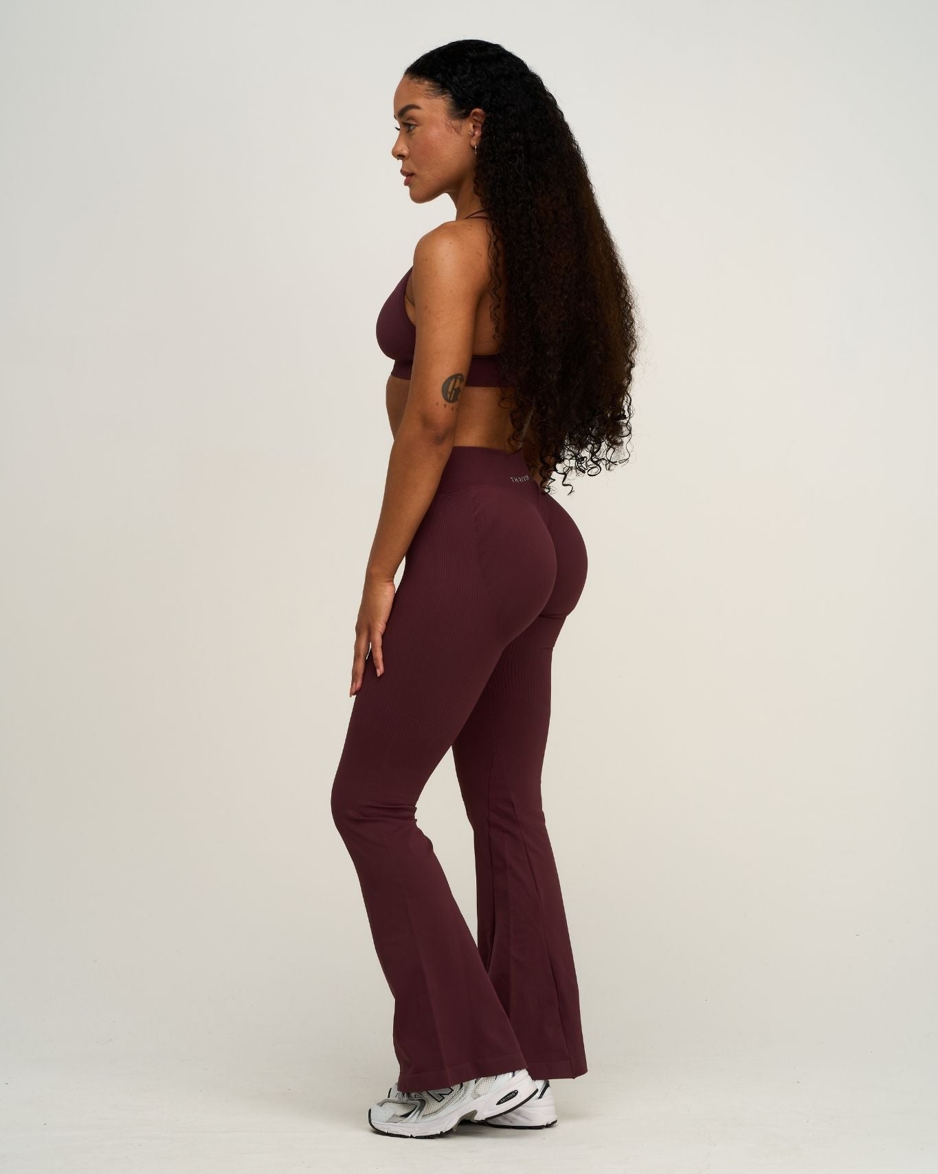 Elevate™ V-Waist Flared Leggings | Dark Mauve