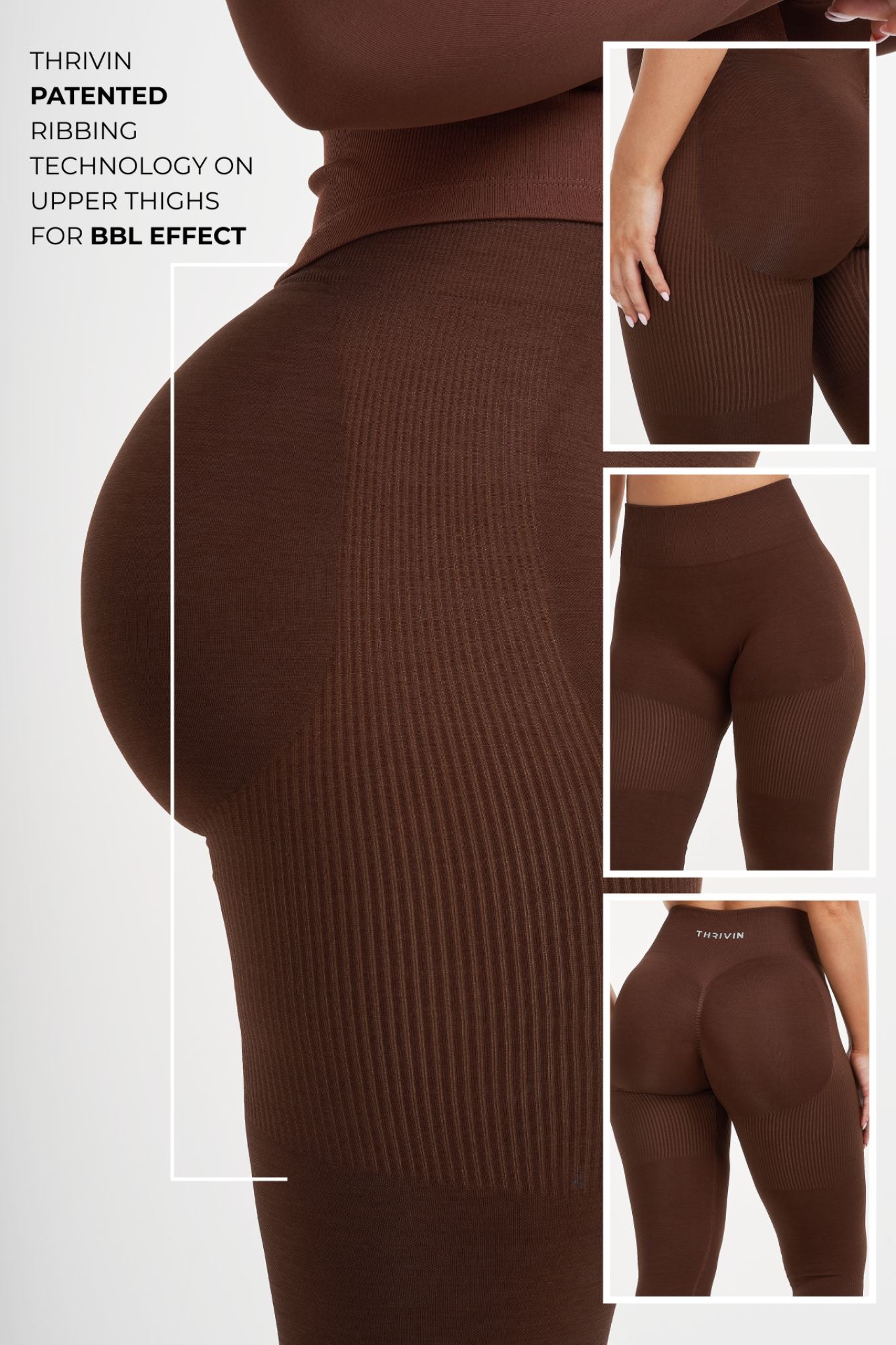 SculptV2 Ribbed Contour Leggings - Bourbon Brown