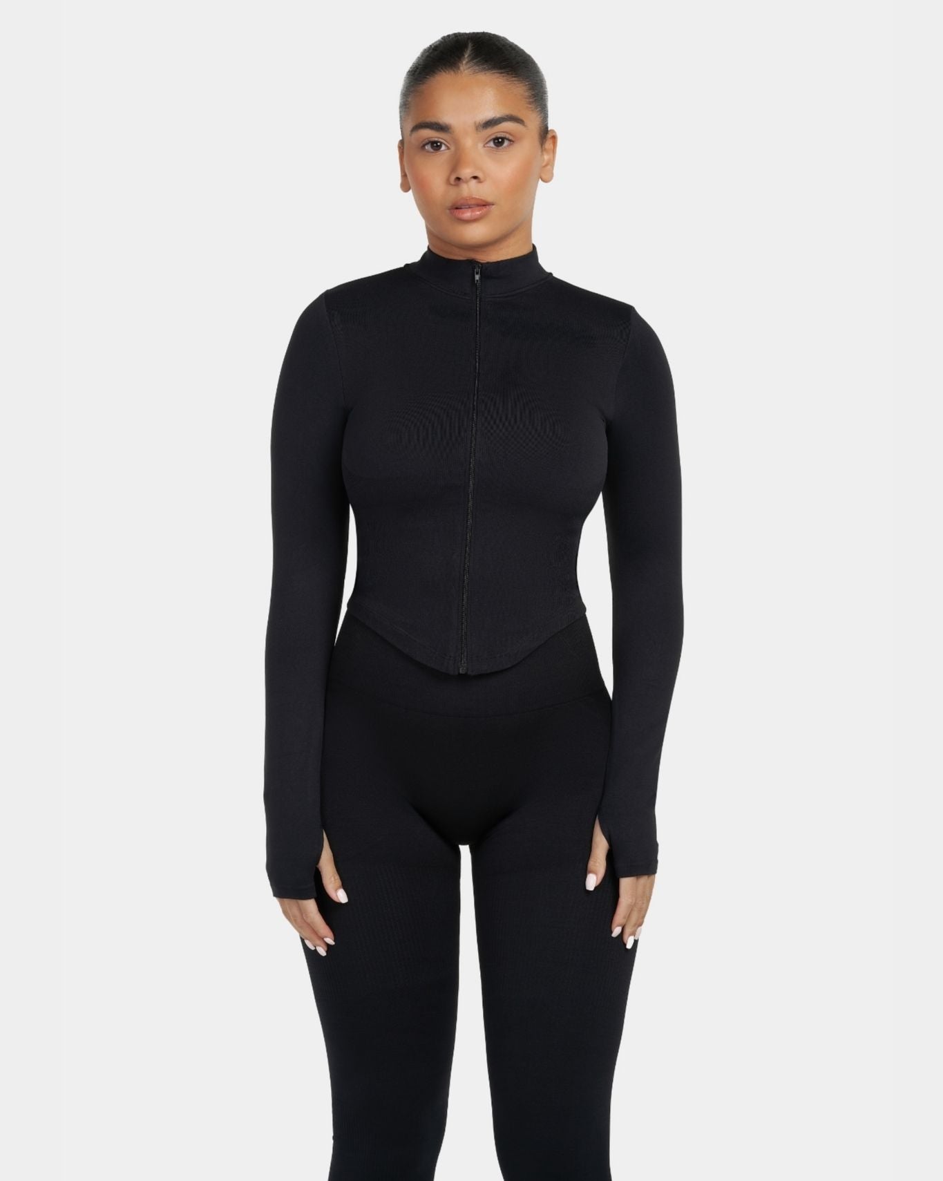 Sculptv2 Ribbed Contour Leggings - Pure Black