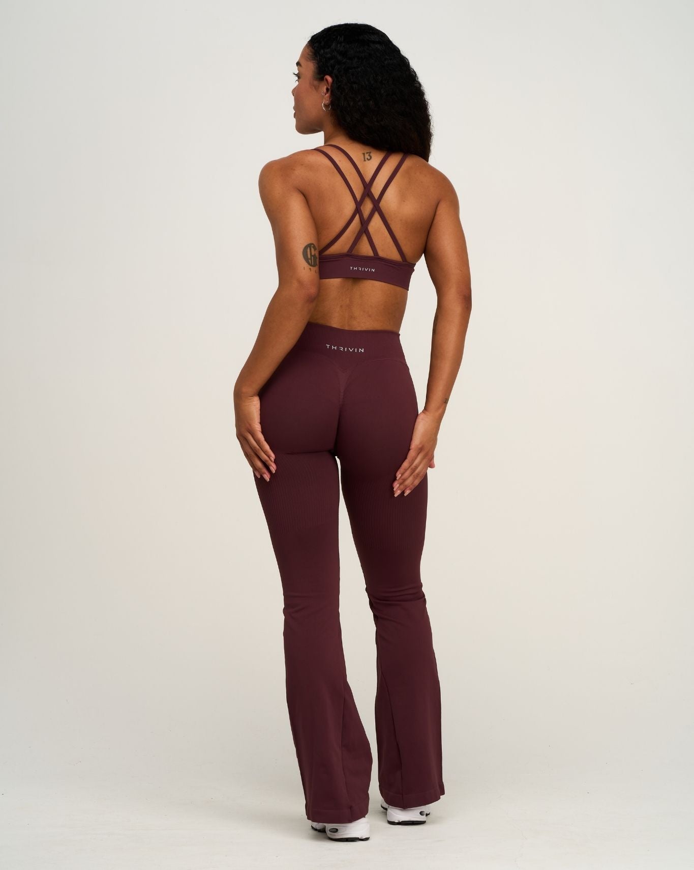 Elevate™ V-Waist Flared Leggings | Dark Mauve
