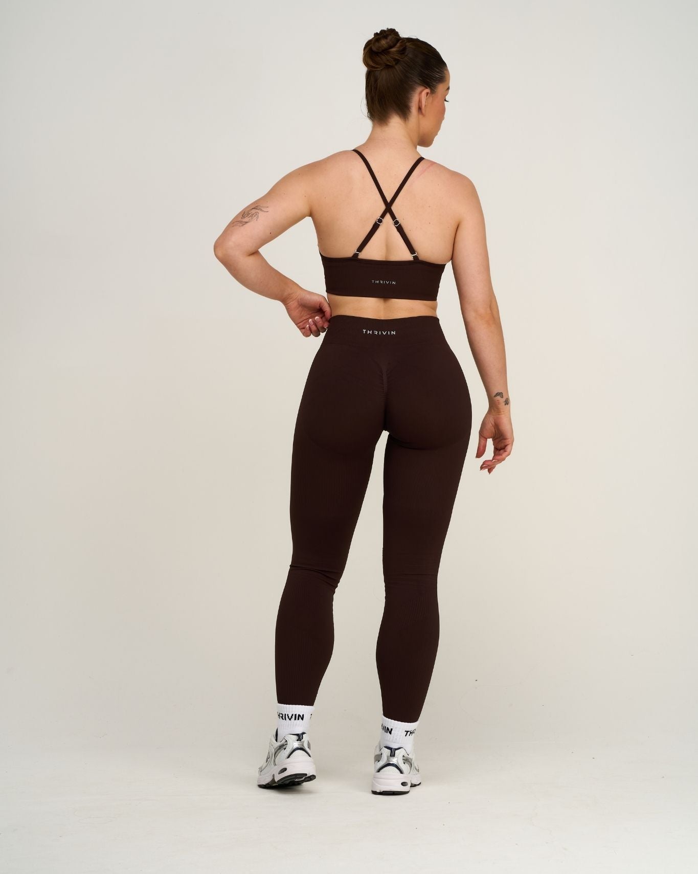 Elevate™ Ribbed Mid-Waisted Contour Leggings | Chocolate Plum