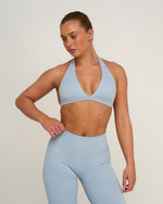 Elevate™ Sculpting Seamless V-Neck Halter Bra | Blue Haze