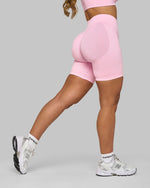 Elevate Ribbed Mid-Waisted Contour Shorts | Candy Pink