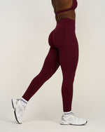 Elevate™ Ribbed Mid-Waisted Contour Leggings | Merlot
