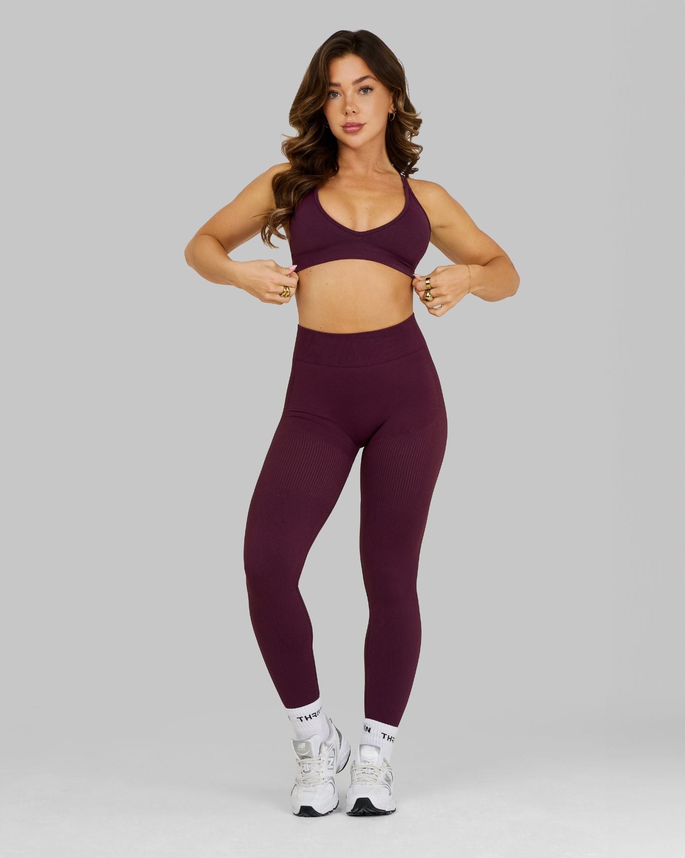 Elevate V-Neck Sculpt Seamless Bra | Winter Plum