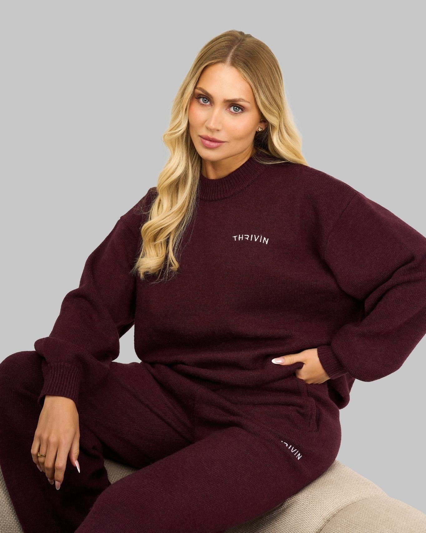 Essential Knitted Sweater | Winter Plum