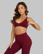 Elevate V-Neck Sculpt Seamless Bra | Fine Wine