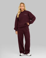 Essential Knitted Wide Leg Trouser | Winter Plum