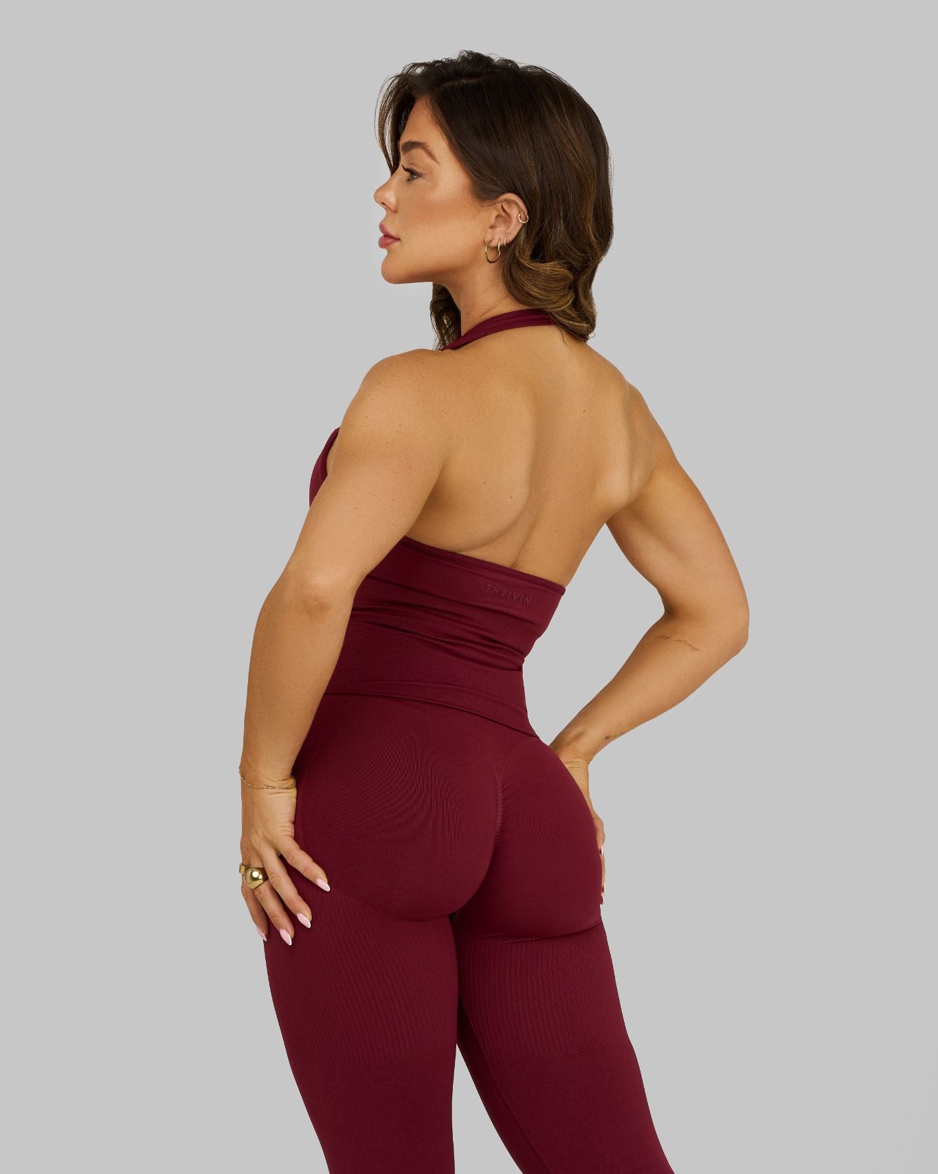 Elevate™ Sculpting Seamless Halterneck Top | Fine Wine