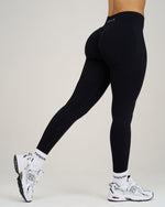 Elevate Ribbed Contour Leggings | Night Black