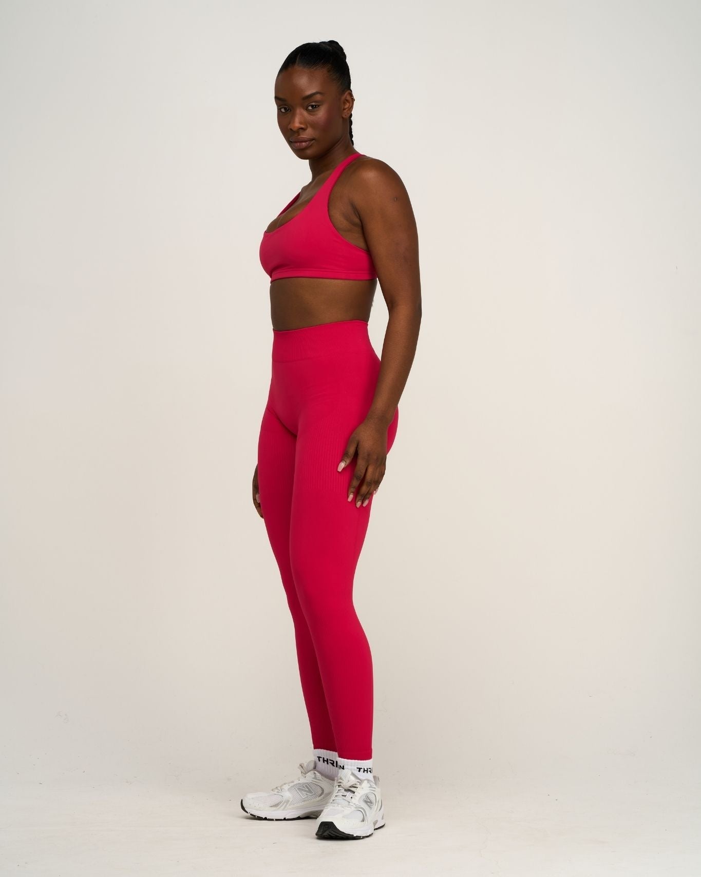 Elevate™ Ribbed Mid-Waisted Contour Leggings | Strawberry