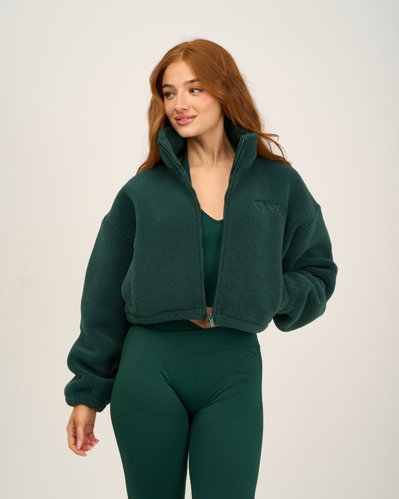 Essential Teddy Fleece Jacket | Pine Green