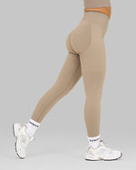 Elevate Ribbed High-Waisted Contour Leggings | Latte