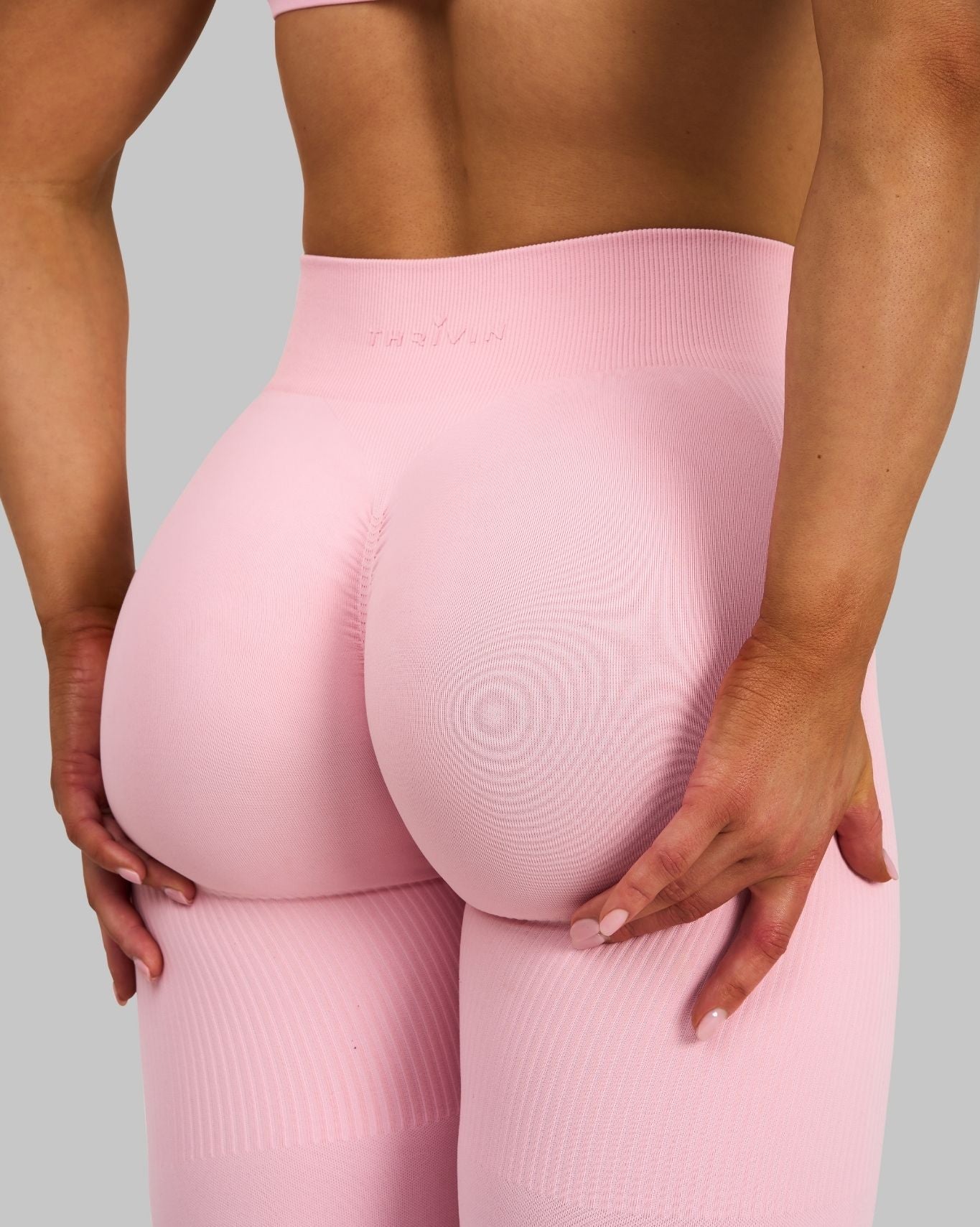 Elevate™ Ribbed Mid-Waisted Contour Leggings | Cotton Pink