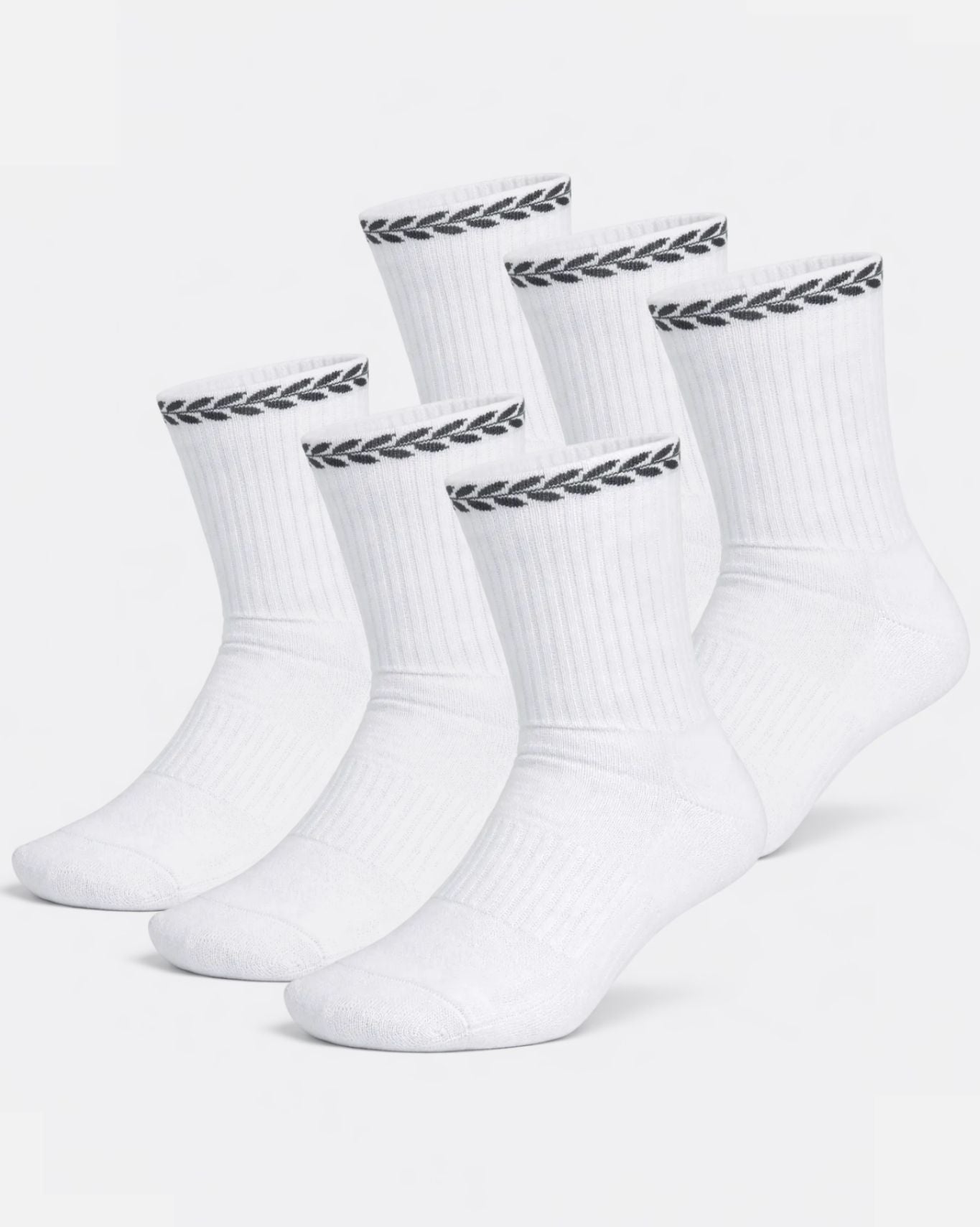 Leaves Silk Socks - 6 Pairs Pack | White