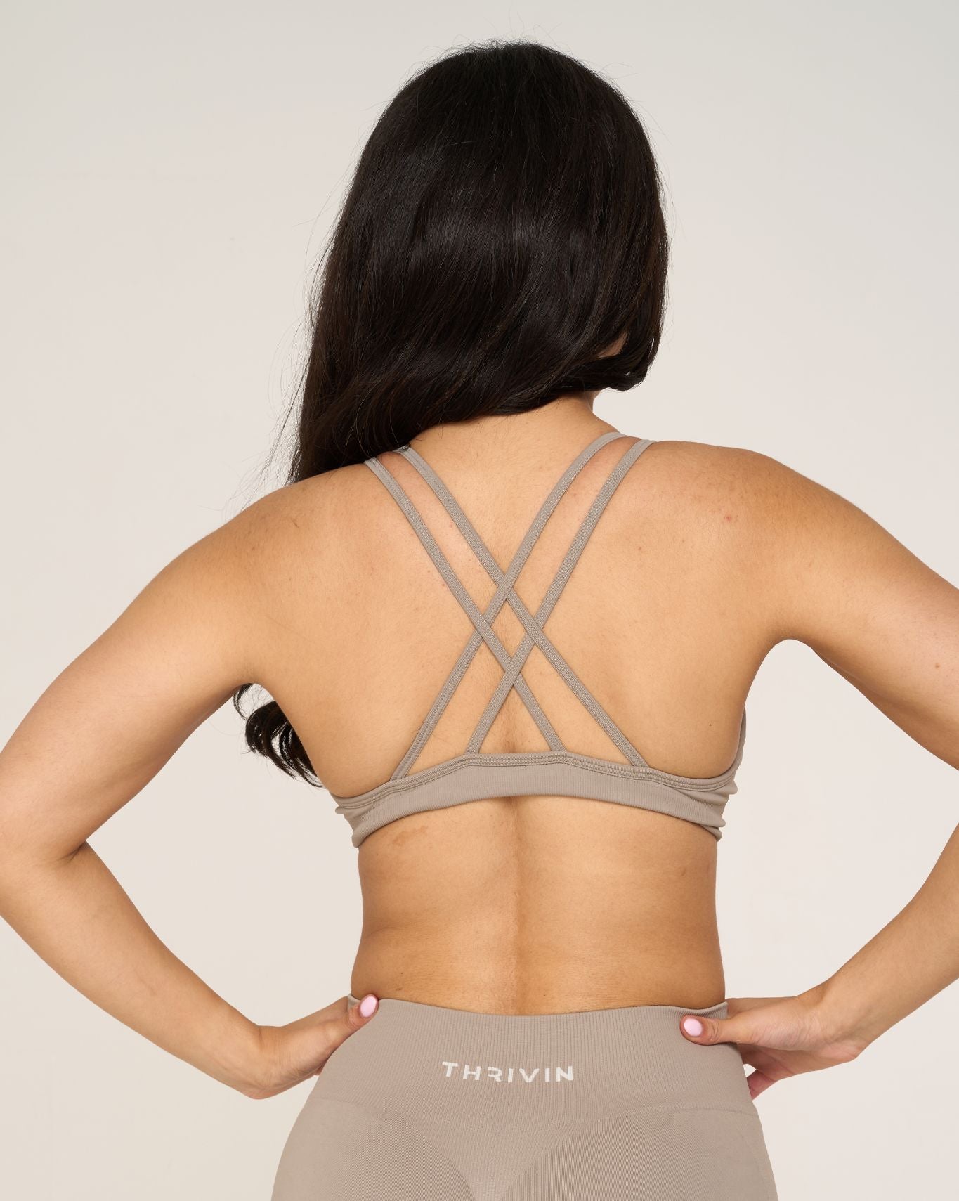 Elevate V-Neck Sculpt Seamless Bra | Latte
