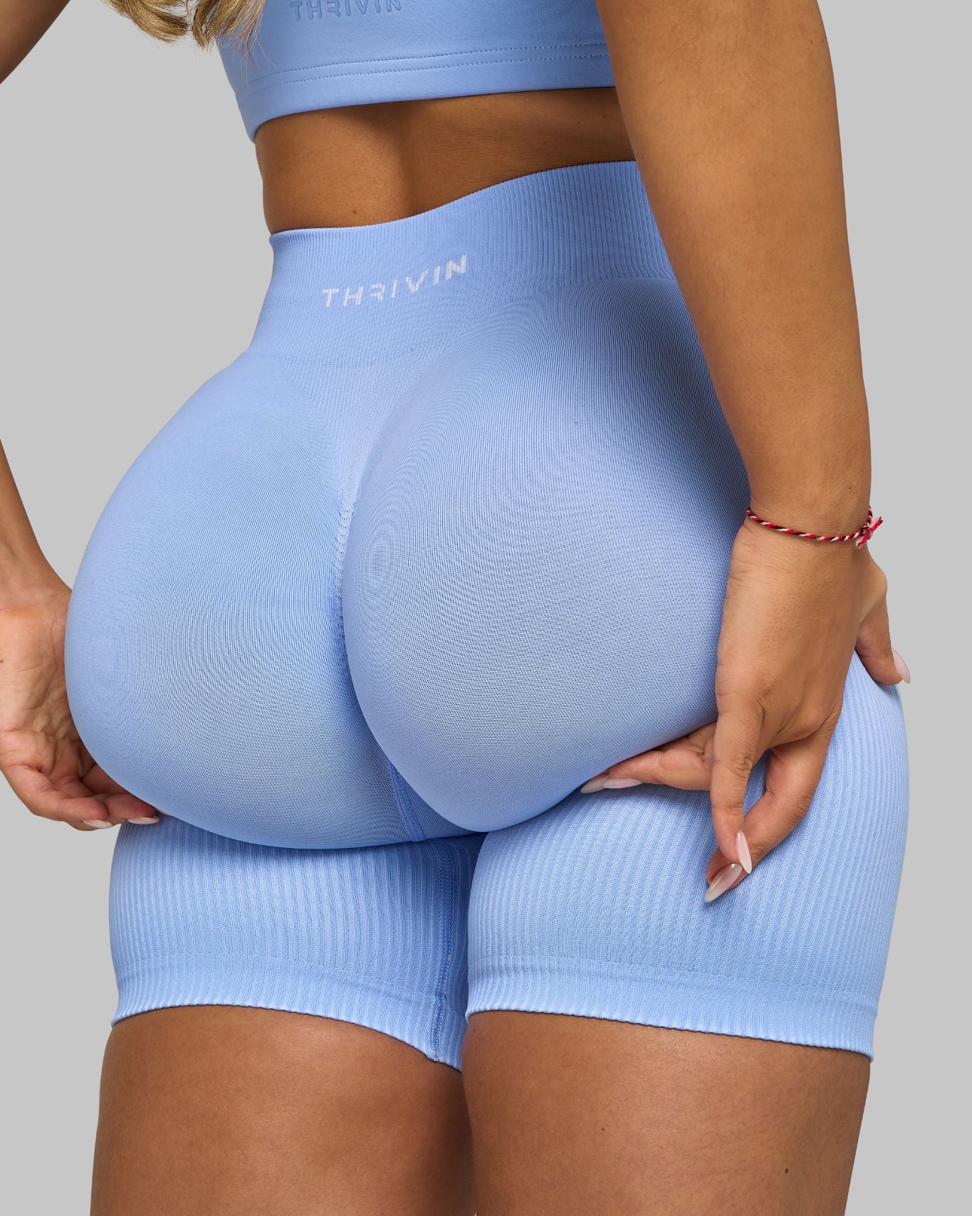 Chiara Sweetheart Ribbed Contour Shorts | Glacier