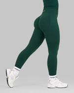 Elevate Ribbed High-Waisted Contour Leggings | Pine Green