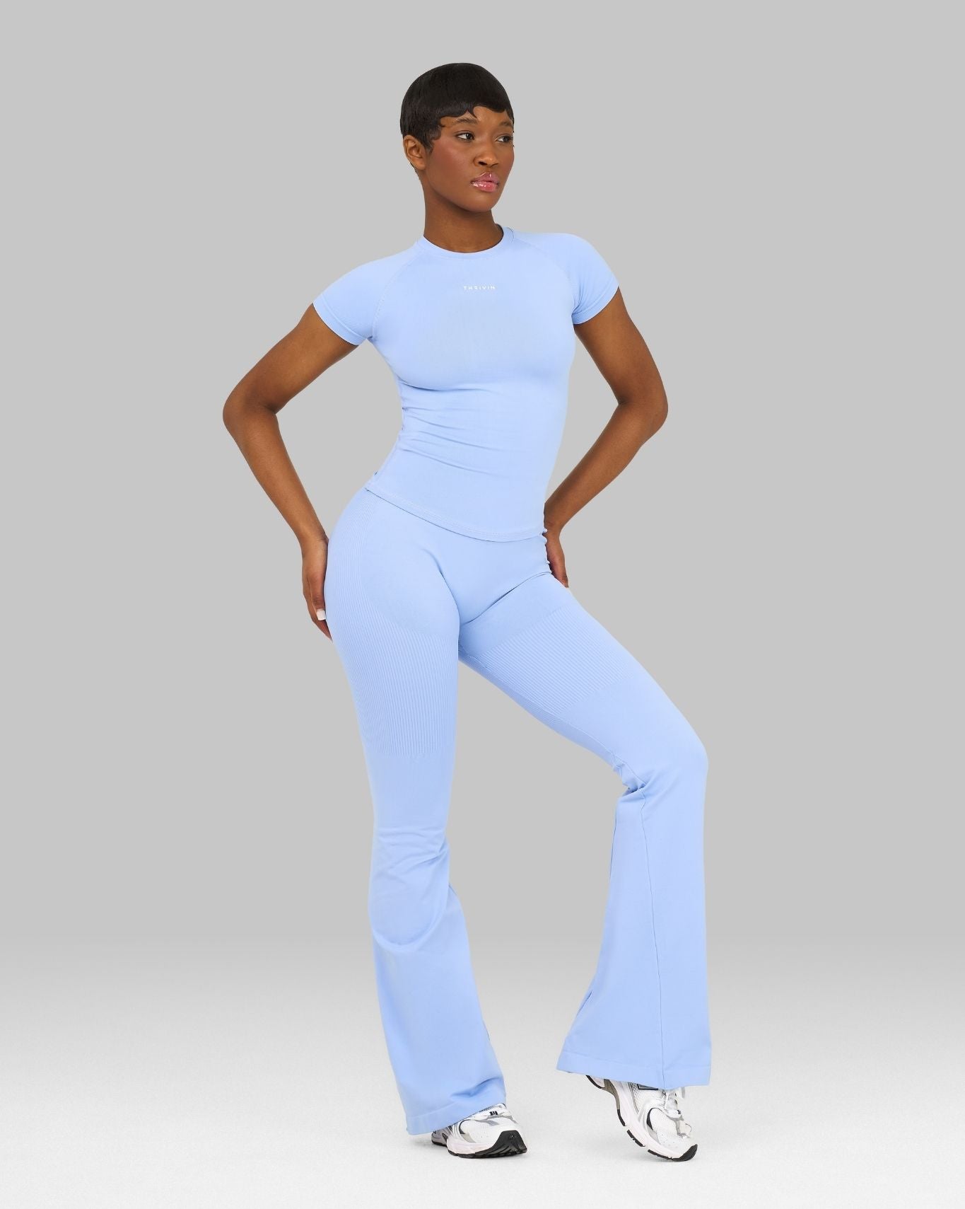 Elevate V-Waist Flared Legging | Glacier Blue