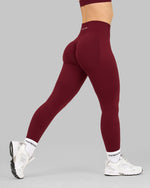 Elevate Ribbed High-Waisted Contour Leggings | Fine Wine