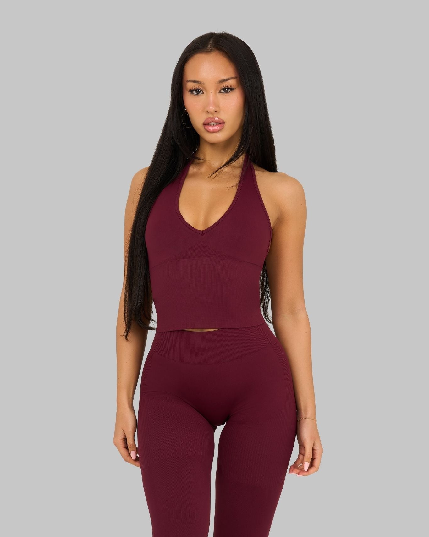 Elevate Sculpting Shapewear Top Halterneck | Cranberry