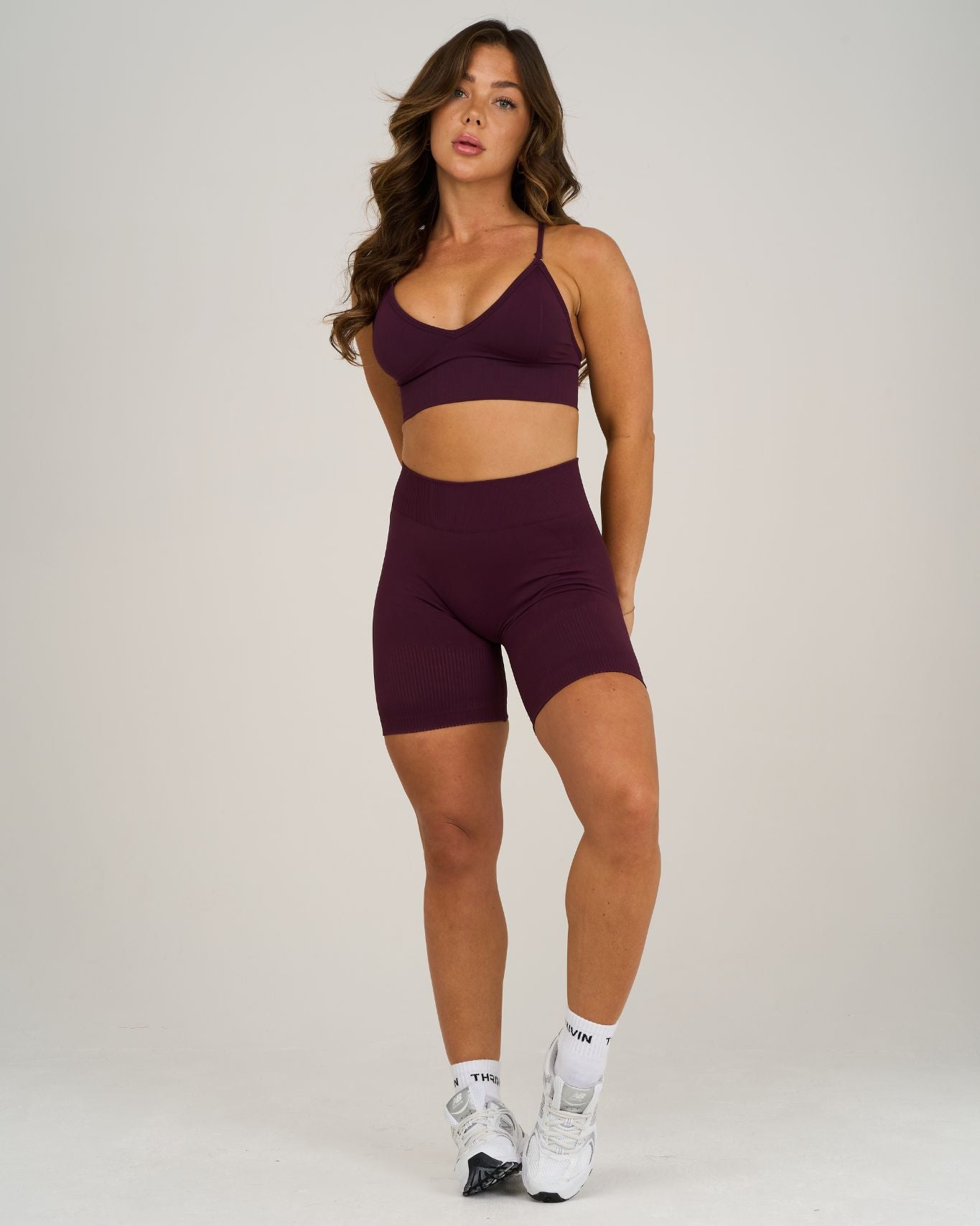 Elevate Ribbed Contour Shorts  | Winter Plum
