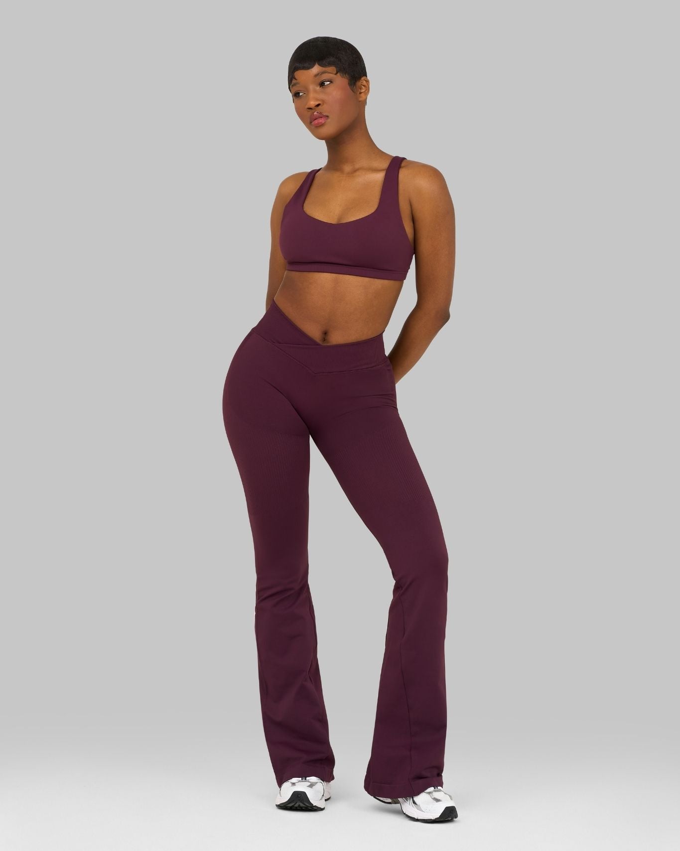 Elevate V-Waist Flared Legging | Winter Plum