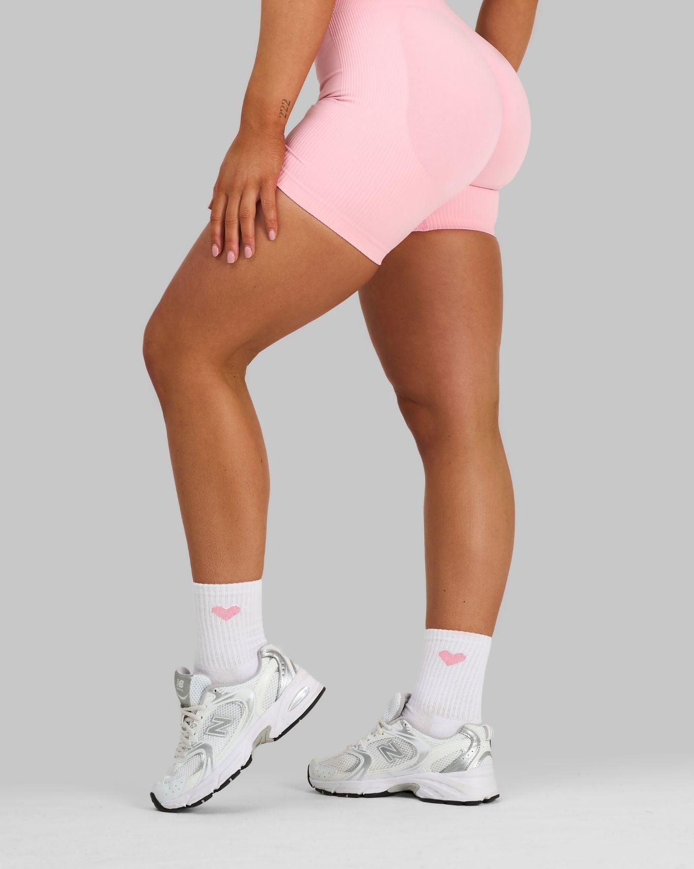 THRIVIN Socks | White & Pink Heart Logo