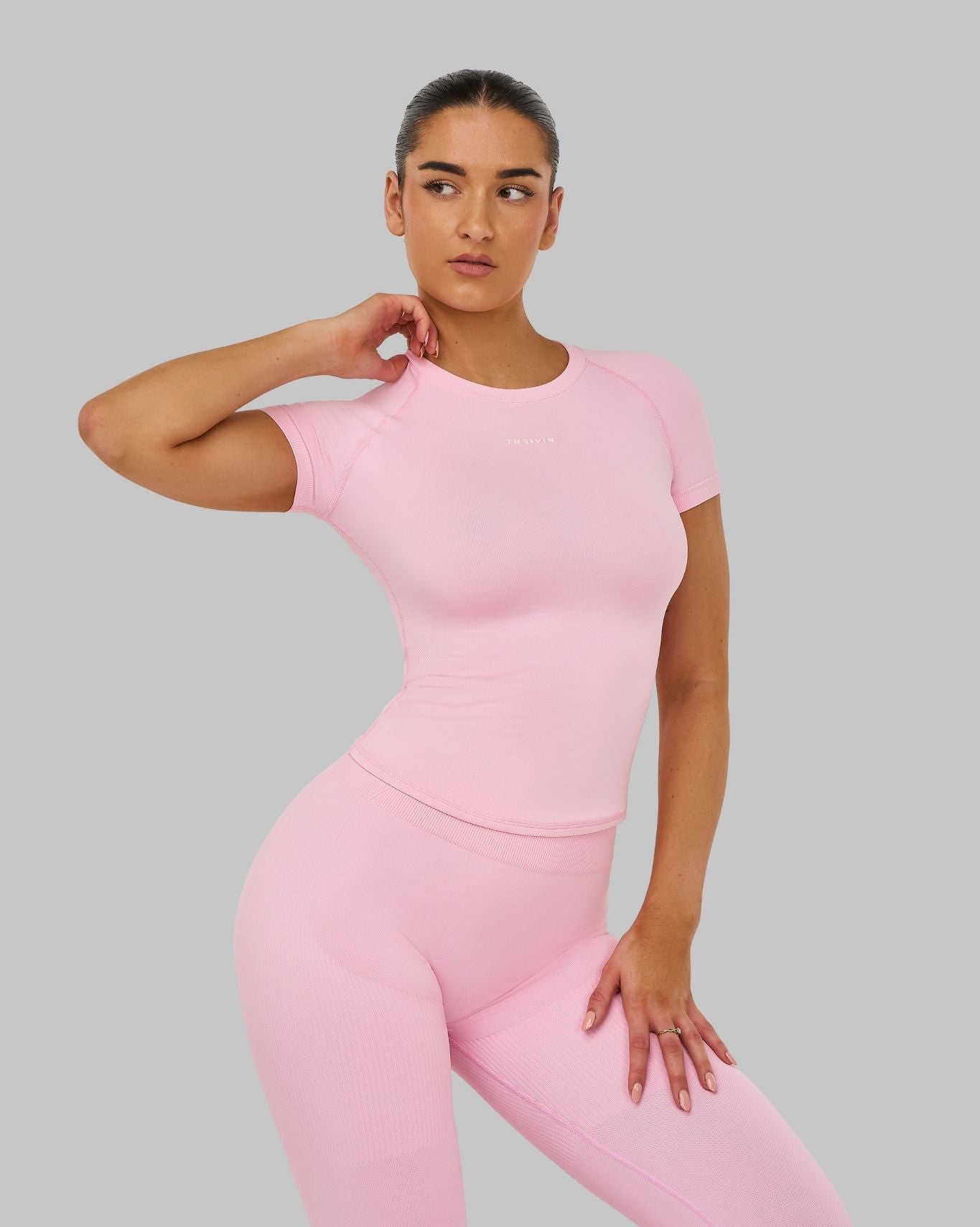 Elevate Compression T-shirt | Pilates Pink