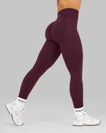 Elevate Ribbed High-Waisted Contour Leggings | Winter Plum