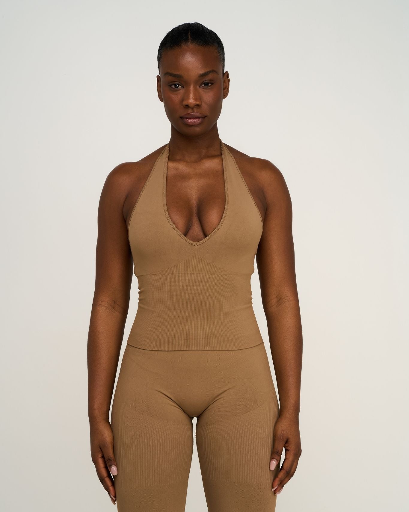 Elevate™ Sculpting Seamless Halterneck Top | Toffee