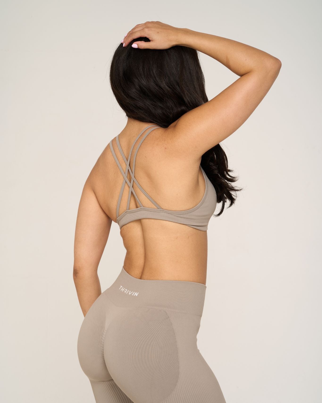 Elevate V-Neck Sculpt Seamless Bra | Latte