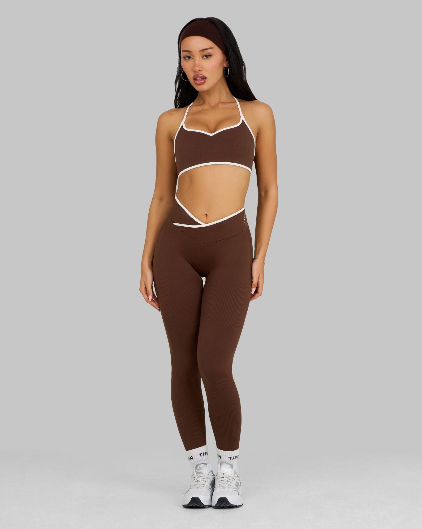 Outline V Waist Leggings | Bourbon Brown
