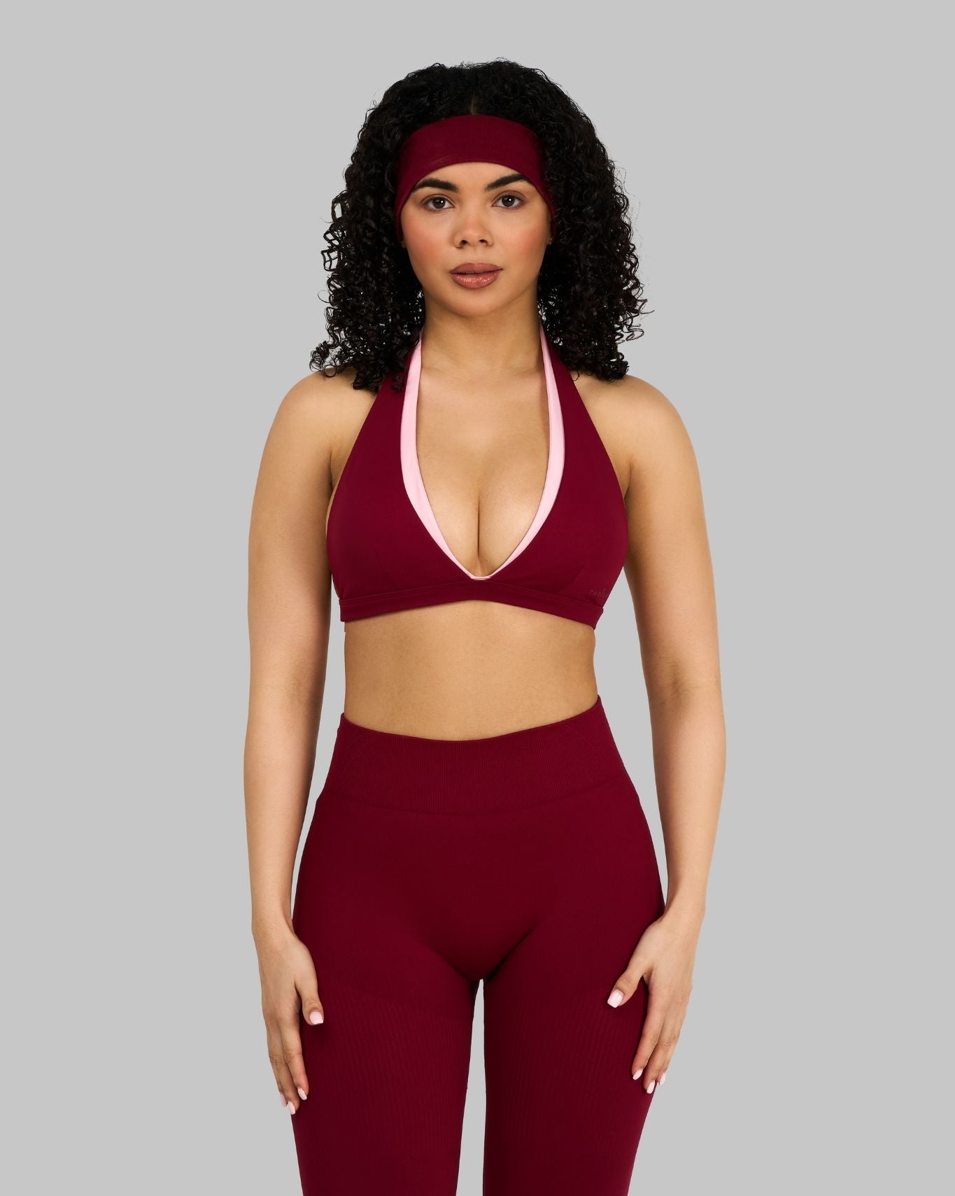 V-Neck Halterneck Bra | Raspberry