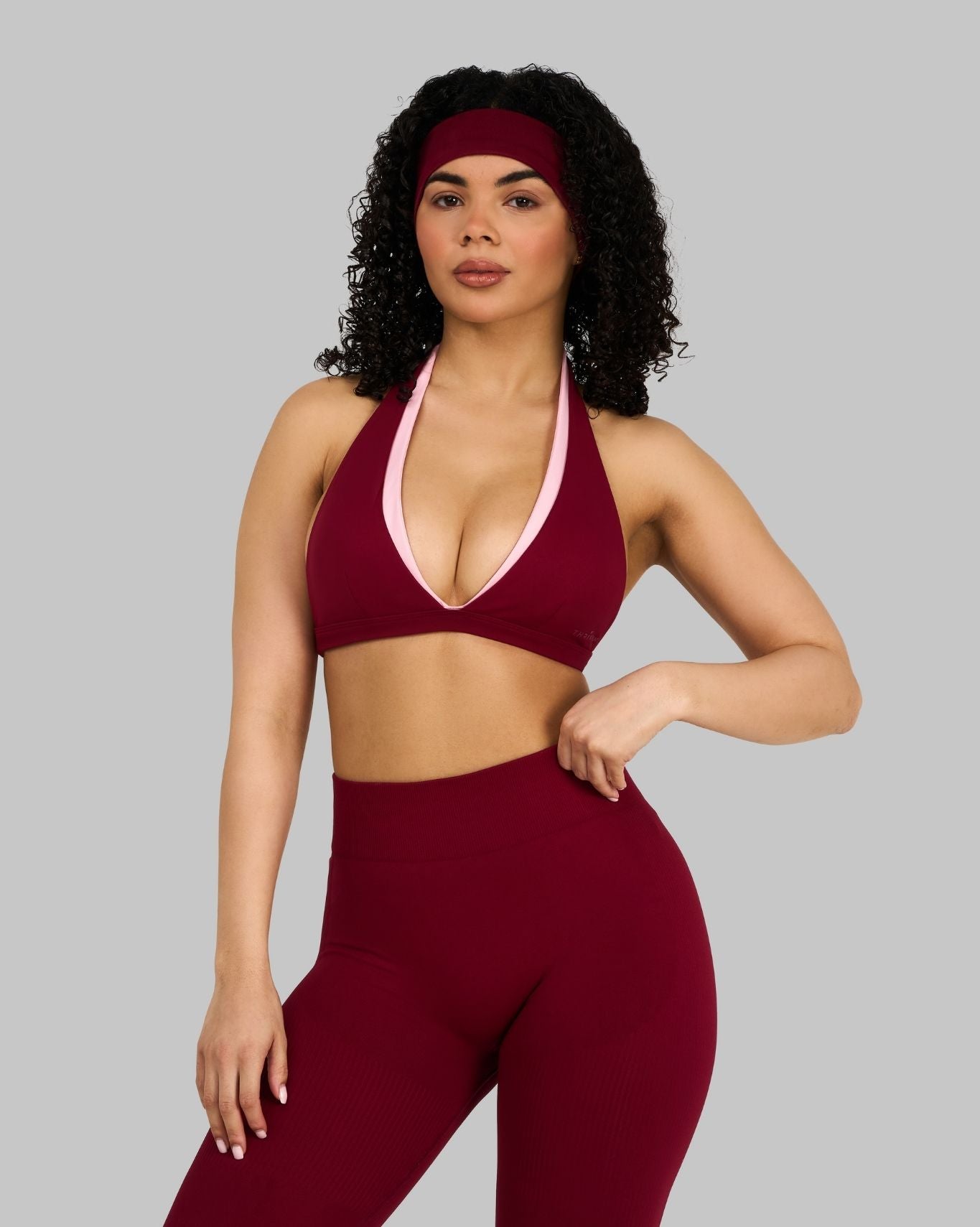 V-Neck Halterneck Bra | Raspberry