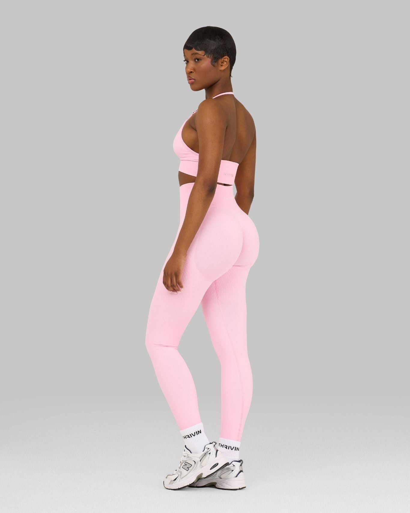Elevate Ribbed High-Waisted Contour Leggings | Candy Pink