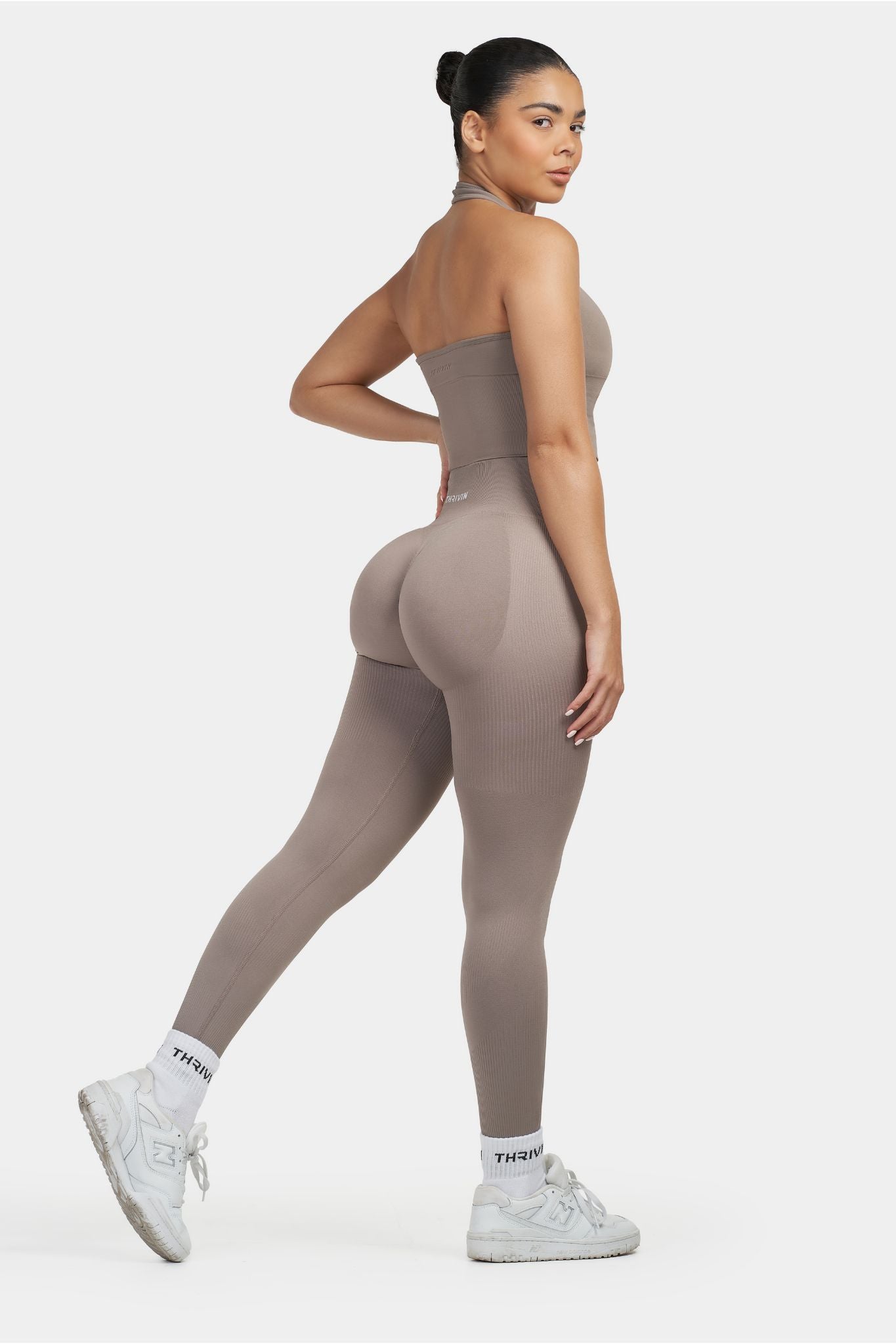 Sculpting Shapewear Top Halterneck | Khaki