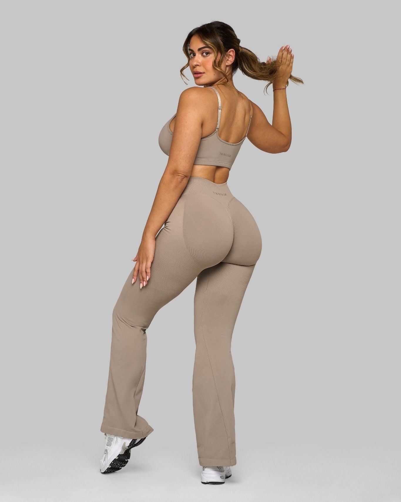 Elevate V-Waist Flared Legging | Latte